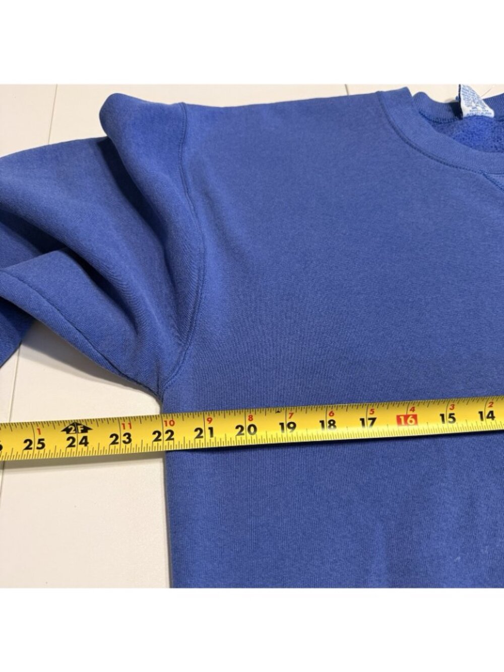 Vintage 90s Russell Athletic Crewneck Sweatshirt Blank Made in USA Blue Large L - Picture 8 of 9